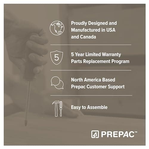 Prepac Rustic Ridge Farmhouse 6-Drawer Double Dresser, Brown Dresser for Bedroom, Chest of Drawers with 6 Storage Drawers, 53.25” wide x 18.25” deep x 28.5” tall, Brown 9