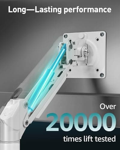 Single Monitor Desk Mount, 13-32 inch Adjustable Full Motion Monitor Arm, Computer Monitor Stand Holder with Clamp and Grommet Base, Fits 4.4 to 22lbs Screens, VESA Mount Bracket, White, Freelift Pro 6