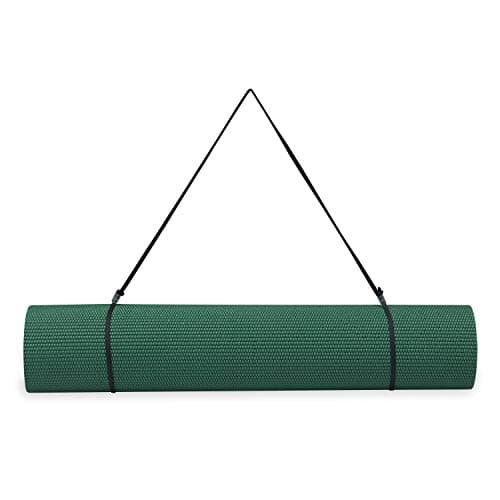 Gaiam Essentials 1/4" Thin (6mm) Yoga & Pilates, Fitness & Exercise Mat with Easy-Cinch Carrier Strap Cusion Support For Fitness and Gym Workouts 7