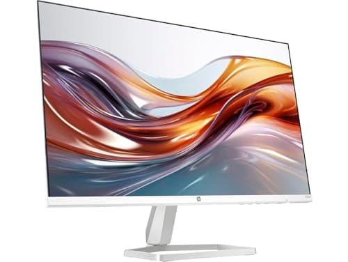 HP Series 5 524sa Thin & Light Monitor with Speakers 94C36AA#ABA (Replaces M24fwa) 24" IPS FHD Anti-Glare 300 Nits Display, Flicker-Free, 1xHDMI, White/Silver (2026 Model) w/DKZ Hub USB Port Expander 2