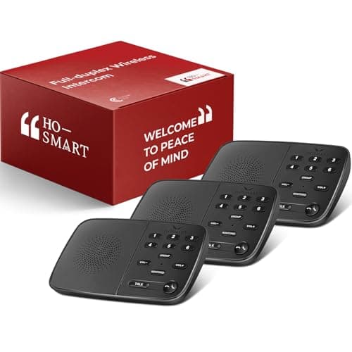 Hosmart Intercoms Wireless for Home UltraSpeak Pro, 2025 Full Duplex Wireless Intercom System for Business, Room to Room Intercom Two Way Real-time Intercom with 1200 Feet Range (3 Packs)