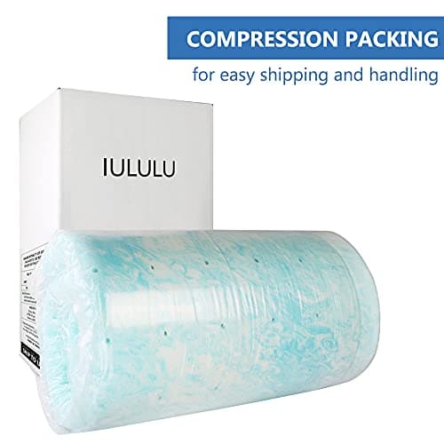 IULULU Mattress Topper, 2 Inch Gel Memory Foam Mattress Topper for Full Size Bed, Blue 7