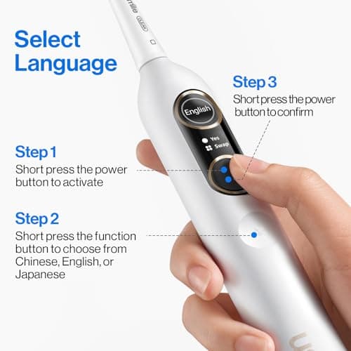 usmile Y10 PRO Rechargeable Electric Toothbrush with Smart Display, Missed Spot Detection, Pressure Sensor, 180-Day Battery Life, IPX8 Waterproof, Travel-Friendly with 2 Brush Heads 9