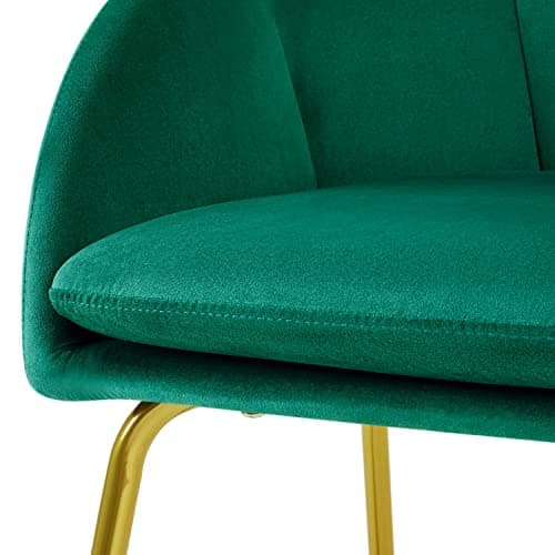 Yaheetech Flower Velvet Vanity Chair, Modern Side Chair Armchair with Golden Metal Legs for Living Room/Dressing Room/Bedroom/Home Office/Kitchen, Green 7