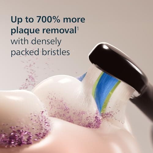 Philips Sonicare W DiamondClean - Genuine Replacement Electric Toothbrush Heads, Black, 4 Pack One Year Supply, HX6064/95 5