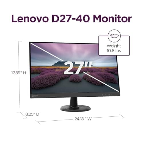 Lenovo D27-40 - All-in-One Monitor - 27" FHD Display - 75Hz Refresh Rate - Natural Low Blue Light - AMD FreeSync™ - 0.4ms MPRT - Raven Black - Tilt Stand 8