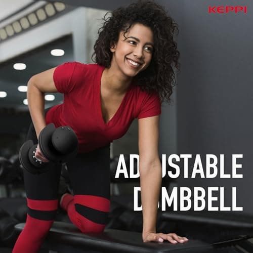 Keppi Adjustable Dumbbells Set-25lb Pair, Anti-Slip Metal Fast Adjust Weight Handle, Exercise & Fitness for Full Body Workout -DBA25(Pair) 6