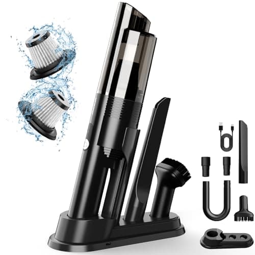 Handheld Vacuum Cordless, Portable Car Vacuum with 2-Speed, 10KPA Powerful Suction Vacuum Cleaner with Charging Dock, Lightweight 4-in-1 Mini Hand Held Vacuum for Car Home Pet Office and Pet Hair 115B