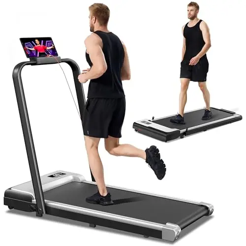 UMAY Fitness Treadmill with 3-Level Incline, Treadmills for Home Auto Folding with Pulse Sensors, 300 LBS Capacity, 3.0HP Quiet Brushless, Max 8.7 MPH