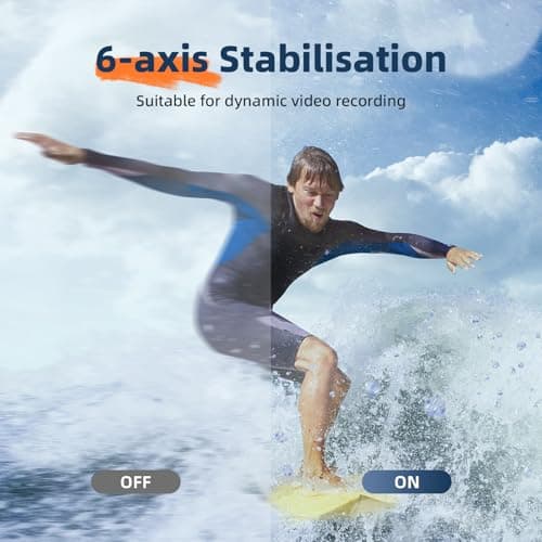 TIMNUT 4K 60FPS Waterproof Action Camera, Bare Metal Underwater 10M with 64G SD Card, 48MP Touchscreen Sports 6-Axis Stabilization, 8X Zoom Wide Angle WiFi with Helmet Accessories 5