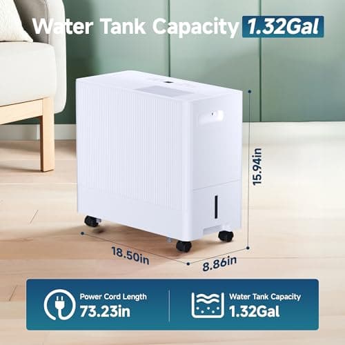 35 Pints Dehumidifier for Basement with Drain Hose,3000 Sq.Ft Dehumidifiers for Home,With 24-Hour Timer Function,Automatic Defrost,Multiple Dehumidification Modes,Suitable for Large Rooms 6