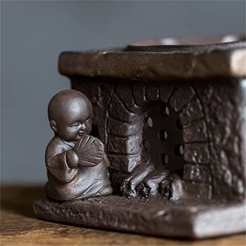 Fenyya Teapot Warmer Matte Classic Retro Ceramic Universal Tea Warmer Stand Set with Candle Holder Japanese Style for Warming Tea, Coffee and Milk etc. 5