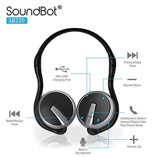Soundbot SB221 HD Wireless Bluetooth 4.0 Sports-Active Headphones for 20Hrs Music Streaming & 25Hrs HandsFree Calling with Sweat Resistant Ergonomic Secure-Fit Design & Voice Command Support, Black 5