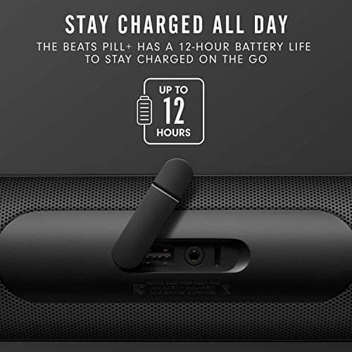 Beats Pill Plus Portable Wireless Speaker - Stereo Bluetooth, 12 Hours of Listening Time, Microphone for Phone Calls - Black 5