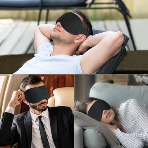 Gritin 100% Blackout Sleep Eye Mask for Women Men, Zero Pressure Sleeping Mask - Ergonomic Design 3D Cutout Eye Movement and Eyelash Friendly Night Blindfold, Ultra Soft Comfortable for Sleeping 8