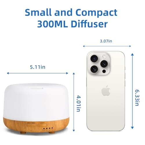 SPLITSKY Aromatherapy Essential Oil Home Diffuser with Remote Control, 300ML Large Room Cool Mist Air Humidifier, 8 Hours Quiet Operation, Timer, 7 Colors LED Night Night，Suitable Home,Yoga. 8