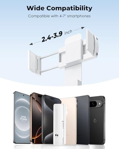 Viozon Portable Selfie Stick, Lightweight Extendable Stainless Steel Tube,All-in-One Compact Selfie Stick with Wireless Remote Compatible with 4-7" iPhone/Android Phones for Vlog/Travel/Filming, W 6