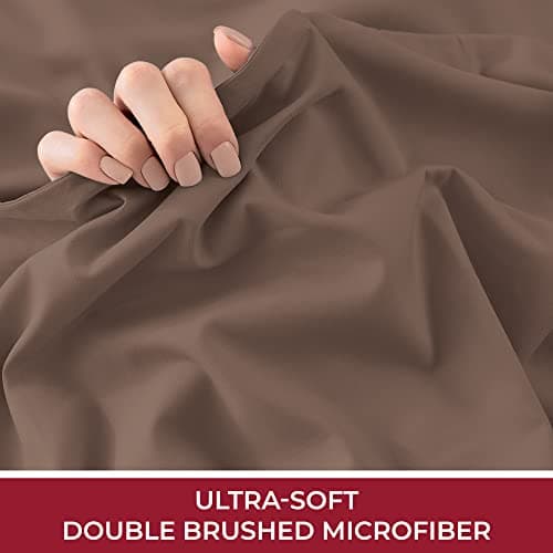 Mellanni Queen Fitted Sheet - Iconic Collection Bedding Sheets with up to 16 inch Deep Pocket - Soft & Cooling - Fade & Stain Resistant - 1 PC (Queen, Dark Taupe) 6
