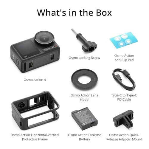 DJI Osmo Action 4 Essential Combo, 4K/120fps Waterproof Action Camera with a 1/1.3-Inch Sensor, Stunning Low-Light Imaging, 10-bit & D-Log M Color Performance, Long-Lasting 160 Mins, Outdoor Camera 8
