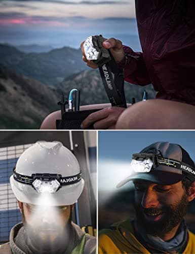 Lsnisni 9 LED Headlamp 2 Pack, 2000 Lumen Super Bright Head Lamp with 6 Modes, IPX5 Waterproof Head Light, Lightweight Head Flashlight for Kids Adults Camping Hiking - 6 AAA Batteries Included 7