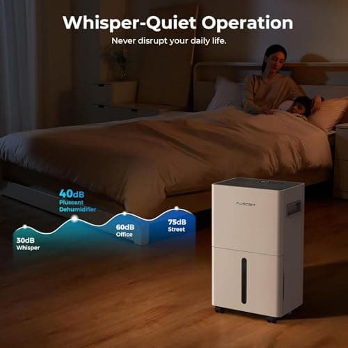 1500 Sq.ft Dehumidifier for Basement, PLUSCENT Max 21 Pint/Day Dehumidifiers for Home, Large Room, Bedroom with Drain Hose, Smart Humidity Control & Monitor, 3 Operation Modes, 24H Timer, Auto Defrost 7