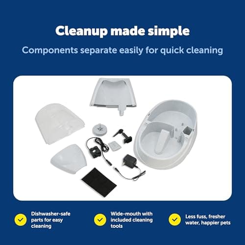 PetSafe Drinkwell Platinum Pet Fountain - Supports Healthy Hydration - Encourages Drinking - Carbon Filter Removes Odors - Adjustable Stream - BPA-Free - Large Water Capacity - Easy to Clean - 168 oz 6