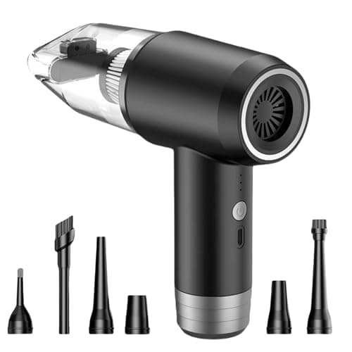 AOSHAWN Handheld Vacuum Cleaner Cordless, 6 in 1 Rechargable Handheld Car Vacuum 15000Pa, 2 Power Settings Portable Handheld Vacuum, Multi-Functional Handheld Vacuum with Emergency Device