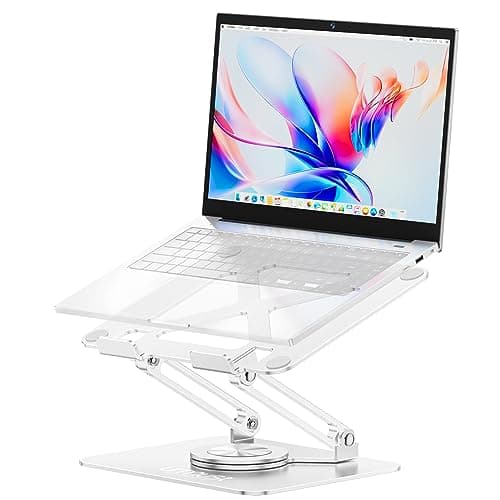 Urmust Laptop Stand for Desk with 360 Rotating Base, Ergonomic Adjustable Laptop Riser for Laptops 10 to 16 Inches