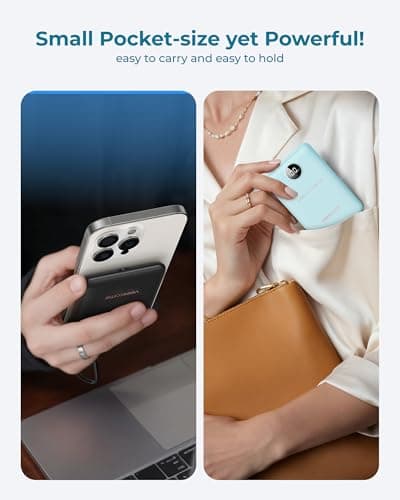 VEEKTOMX Small Portable Charger 10000mAh, Mini Power Bank 22.5W Fast Charging, Slim & Lightweight Travel Essentials, 3-Output External USB C Battery Pack Compatible with iPhone 17 16 15 (Cyan) 8