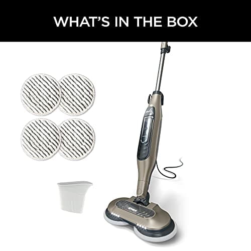 Shark S7001 Mop, Scrub & Sanitize at The Same Time, Designed for Hard Floors, with 4 Dirt Grip Soft Scrub Washable Pads, 3 Steam Modes & LED Headlights, Gold 12