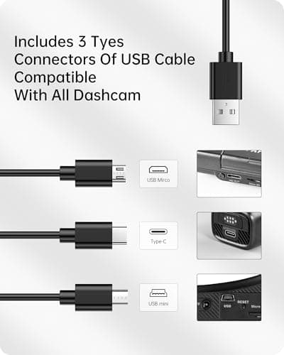 KWRNVO Dash Cam Power Adapter 10 PIN Type B for Toyota, Lexus, Subaru Models - Rearview Mirror Compatible With 3 USB Cable 7