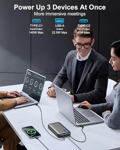 AsperX Laptop Power Bank, 25,000mAh 140W PD 3.1 Fast Charging Portable Charger, TFT Smart Display USB C Battery Pack(92.5Wh) for MacBook/iPhone 17/Dell XPS/Galaxy S25/Steam Deck/ipad (Flight-Approved) 6