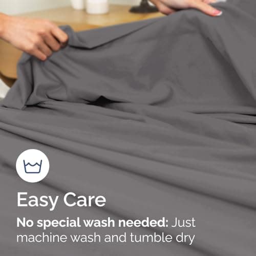 Twin Fitted Bed Sheet - Bottom Single Fitted Sheet Only - Ultra-Soft Hotel Luxury Bedding w/ 8-16 Inch Deep Pockets - Breathable, Cooling & Wrinkle Free - Easy-Fit, Fade & Shrink Resistant - Dark Grey 7