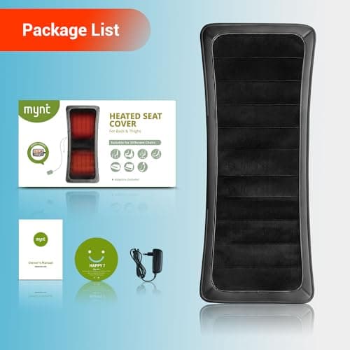 Longer Heated Seat Cover-Home/Office Seat Cushion with Fast Heat to Promote Blood Circulation & Relieve Fatigue,A Warm Gift for Winter, Black 8