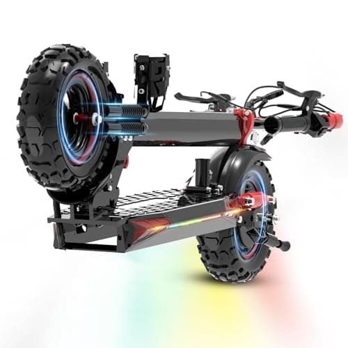 Electric Scooter Adults,11" Off-Road Tires,48V 18/21AH Big Battery,1200W Motor,34 Mph,34/37 Miles Long Range,Dual Braking System,Folding Commuter Electric Scooter (MAX-48V 18AH-1200W)
