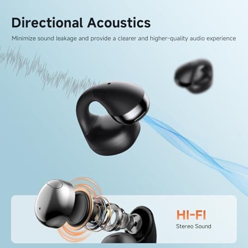 Yorlu Open Ear Headphones, Wireless Bluetooth Ergonomic Clip-On Earbuds 5