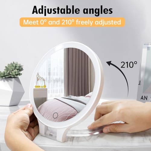 FASCINATE Magnifying Mirror 30X 1X Double Sided Magnification Makeup Vanity Mirror 2000mAh Rechargeable Lighted Mirror with 3 Color Setting Adjustable Rotation LED Vanity Desk Mirror 7