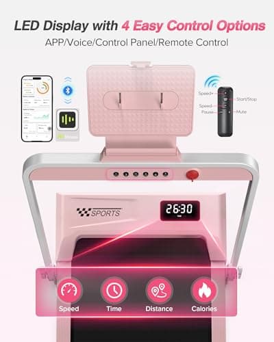 WELLFIT Foldable Treadmill with Incline, 320 LBS Capacity Walking Pad with Handle Bar, Portable Walking Pad Treadmills for Home, Under Desk Treadmill with App & Remote Control, Wide Belt, LED Display 5