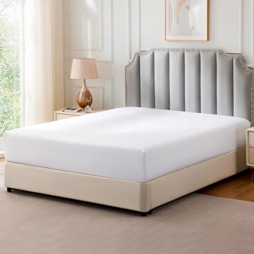 FreshCulture Pure Cotton Fitted Sheets Queen Size, 300 Thread Count Percale Sheets for Queen Size Bed, Soft & Breathable Cotton Sheets, Luxury Size Fitted Sheet Only (White) 8