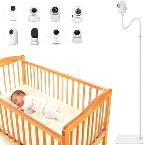 iTODOS Baby Monitor Floor Stand Holder Mount Compatible with Infant Optics DXR-8 Pro,Nanit Pro & Flex Stand,VTech VM819/VM901,HelloBaby HB6550/6560,Owlet,Momcozy,eufy,Motorola and 1/4 Threaded Camera