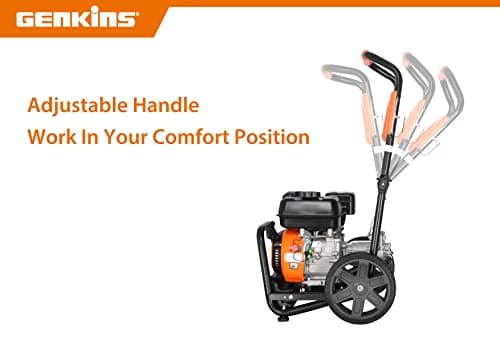 Genkins GPW3200 Gas Powered Foldable Pressure Washer 3200 PSI and 2.5 GPM, Soap Tank and Five Nozzle Set | Compact & Foldable 7