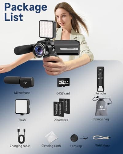 Yatao UHD2K-8K Video Camcorder, 48/75MP Vlogging Camera for YouTube - Dual-View Recording, 16X Zoom, WiFi & Flip Screen - Perfect for Beginners, Live Streaming, and Content Creation 8