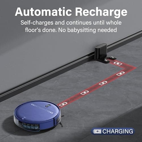 Robot Vacuum and Mop Combo, 2 in 1 Robotic Vacuum Cleaner for Pet Hair, Low Profile Automatic Vacuum Cleaner for Hard Floor and Carpet with App/Voice/Remote Control, Anti-Fall/Anti-Bump, Auto Recharge 8