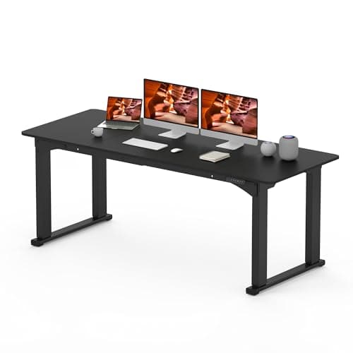 FitStand 4 Legs Standing Desk, Large 79x31 Inches Electric Adjustable Height Desk with Splice Board, Stand Up Desks Home Office Computer Workstation, Black