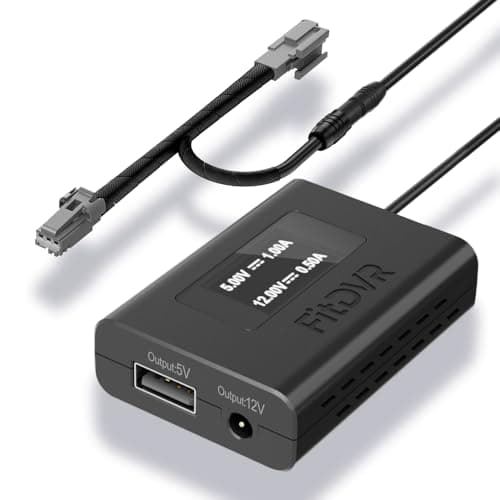 FitDVR Dash Camera Power Adapter (3-Pin) for Ford Ranger 2019-2023 and Escape 2013-2020 with Auto-dimming Mirror, LED Display USB Power Source, Easy to Install, 5V 12V Output, D3-040