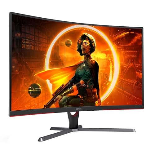 AOC CQ32G3SE 32" Curved Frameless Gaming Monitor 2K QHD, 1000R Curved VA, 1ms, 165Hz, AMD FreeSync Premium, Black, Refurbished (Renewed) 3