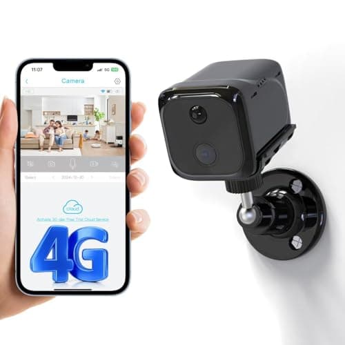 FUVISION No WiFi Security Camera Wireless Indoor, 4G LTE Cellular Surveillance Cam Without WiFi Needed, Night Vision Battery Camera, 20 Day Standby Battery, Built-in SIM Card, PIR Motion, 2K Video