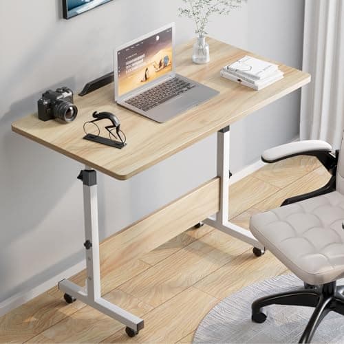 HDHNBA Rolling Desk Adjustable Height,Portable Laptop Desks,Small Standing Desk with Wheels for Home Office