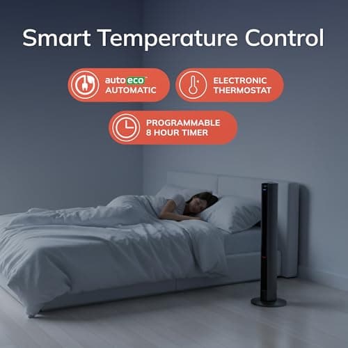 Lasko Oscillating All Season Tower Fan and Space Heater in One for Home with Adjustable Thermostat, Overheat Protection, 4 Fan Speeds, 3 Heat Settings and Remote, 42 Inches, 1500W, Gray, FH515 7