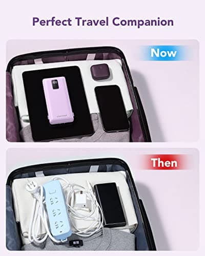 charmast Portable Charger with Built-in Cables & Wall Plug, 10000mAh Portable Power Bank, External Battery Pack Travel Essentials Compatible with iPhone 16/15/14/13, Samsung, iPad etc 6